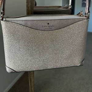 Kate Spade Rose Gold glitter crossbody purse
